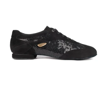 PD01 FASHION Black Nubuck and Glam - Suede Sole