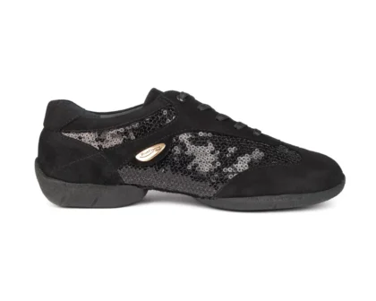 PD01 FASHION Black Nubuck and Glam - Sneaker Sole