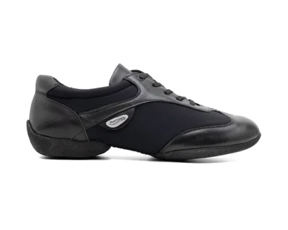 PD03 FASHION Black Leather and Neoprene Sneaker Sole