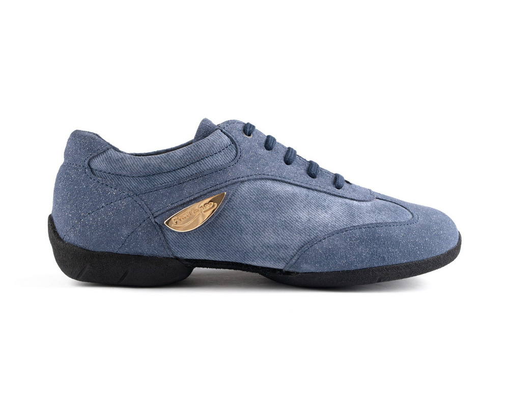 Chaussures De Danse PortDance PD701 Pour Femme - Talon Cubain 4 Cm - Fabriqué Au Portugal - Nubuck Noir Pailleté