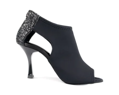 PD810 Black Neoprene and Glitter - Heel 70