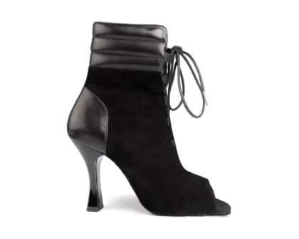 PD TATIANA Black Nubuck/Leather - Heel 80