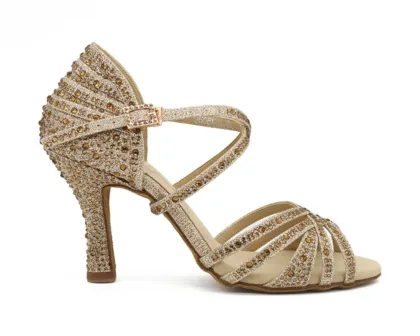 PD MOV SUSANA Gold Glitter&BrownCrystal - Heel 85F